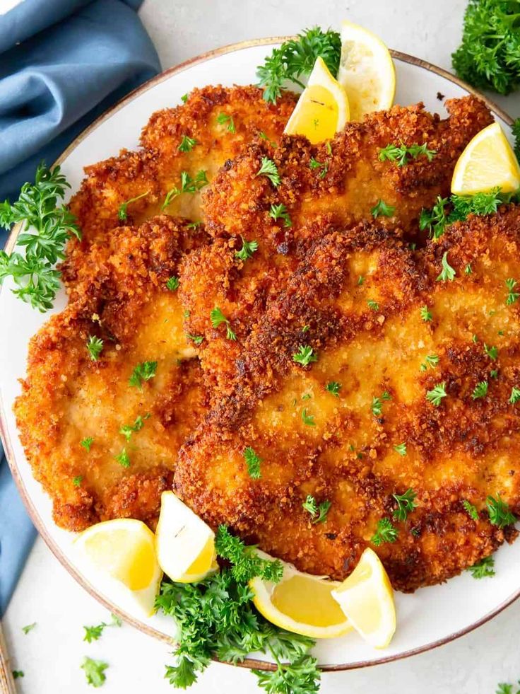 Crispy chicken schnitzel